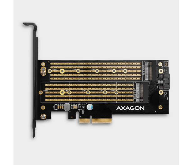 AXAGON Adapter wewnętrzny PCEM2-D, PCIe x4, 1x M.2 NVMe M-key + 1x SATA B-key slot, SP & LP - 730832 - zdjęcie 5